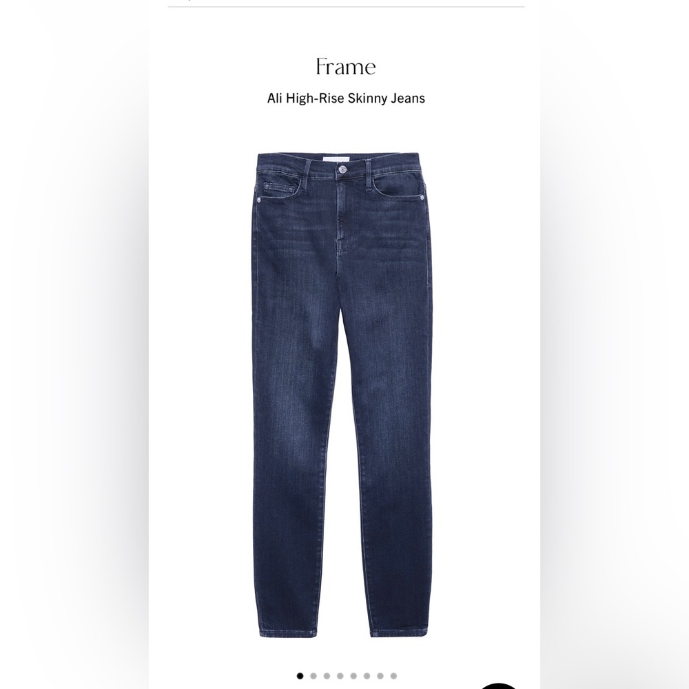 Dark blue rinse high rise skinny jeans